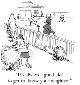 卡通插图了解你的邻居总图片
