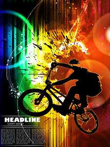 骑自行车的人插图背景图片