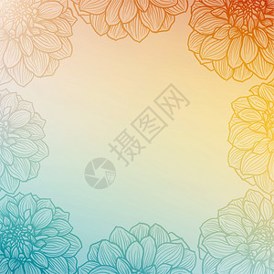 手画Dahlia花的背景柔软的光色图片