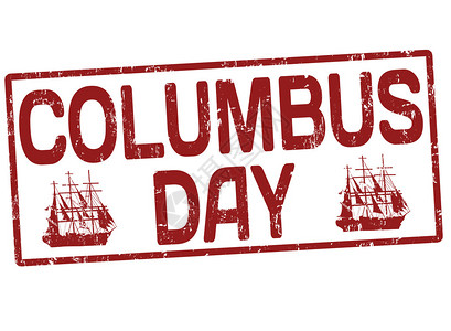 玛丽亚哥伦布日用白色背景矢量图解的办插画