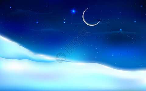白雪皑的夜景插图图片
