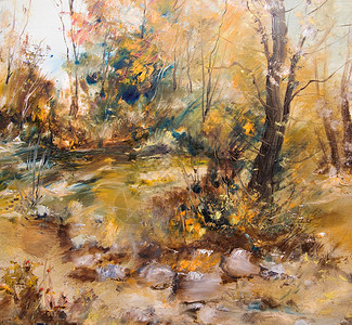 森林的秋天油画艺图片