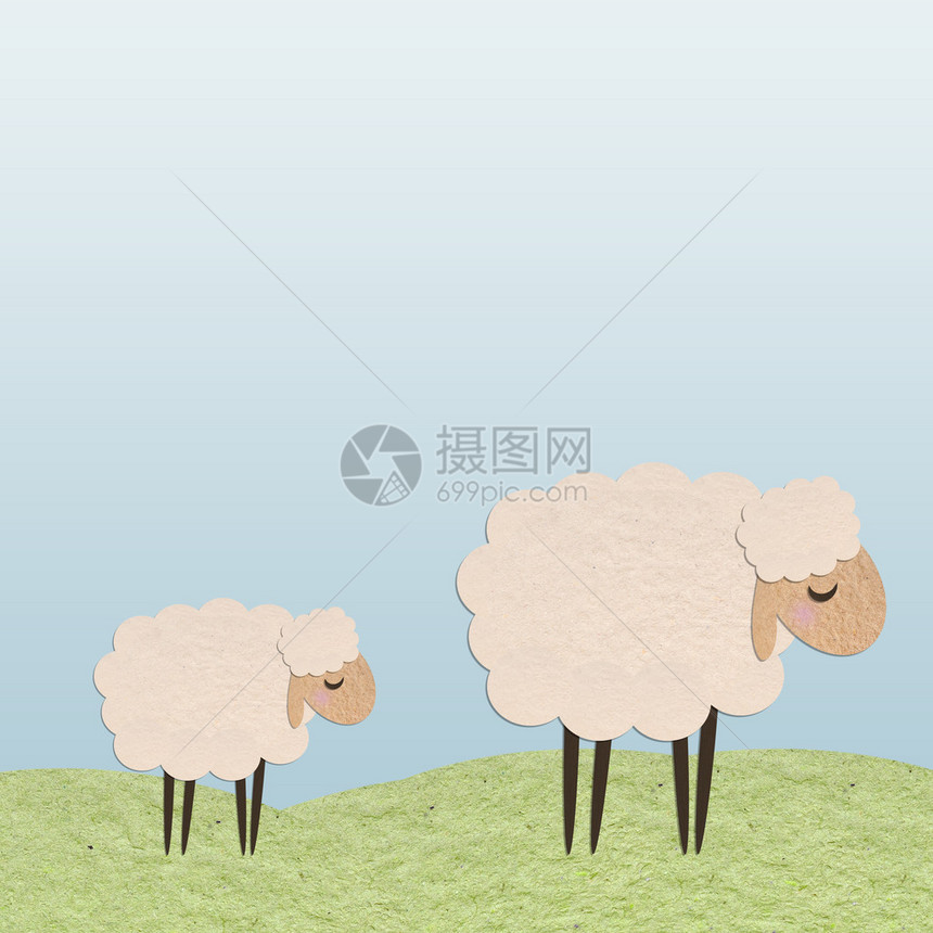 农用纸机中的绵羊贴图片