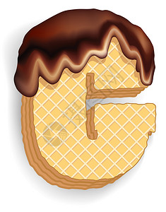 由堆叠层条形和巧克力奶油从顶部向下流而成的一组标准字背景图片