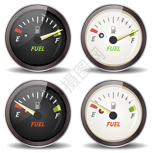 燃油表仪表盘一组卡通燃油表图标的插图插画
