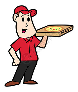 卡通披萨送货员图片