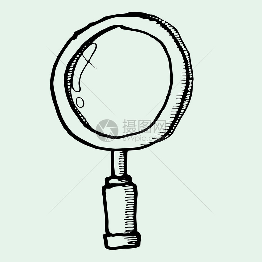 放大玻璃矢量的绘图图片