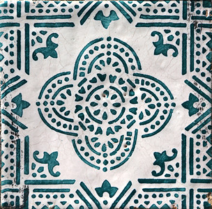 巴伦西亚西班牙瓦伦西亚的传统瓷砖细节插画