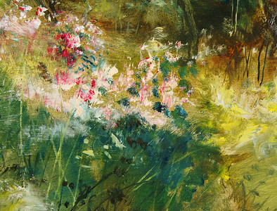 花卉园细节油画艺术背景图片