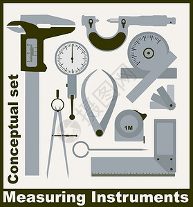 测量仪器概念向量集图片