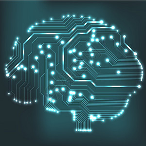 电路板计算机风格的脑矢量技术背景EPS10用抽象电路图片