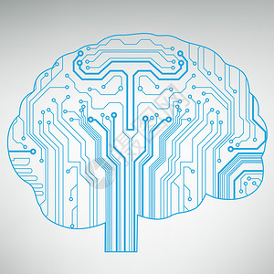 电路板计算机风格的脑矢量技术背景EPS10用抽象电路图片
