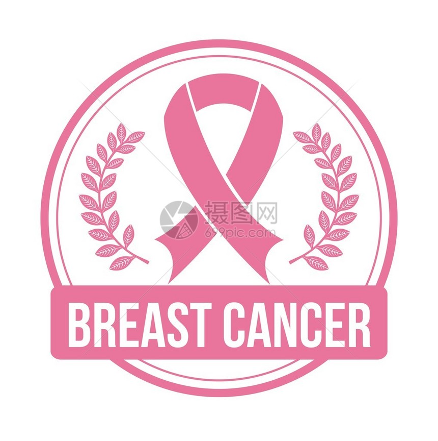 白底乳腺癌设计矢量图说明在白底背景下图片
