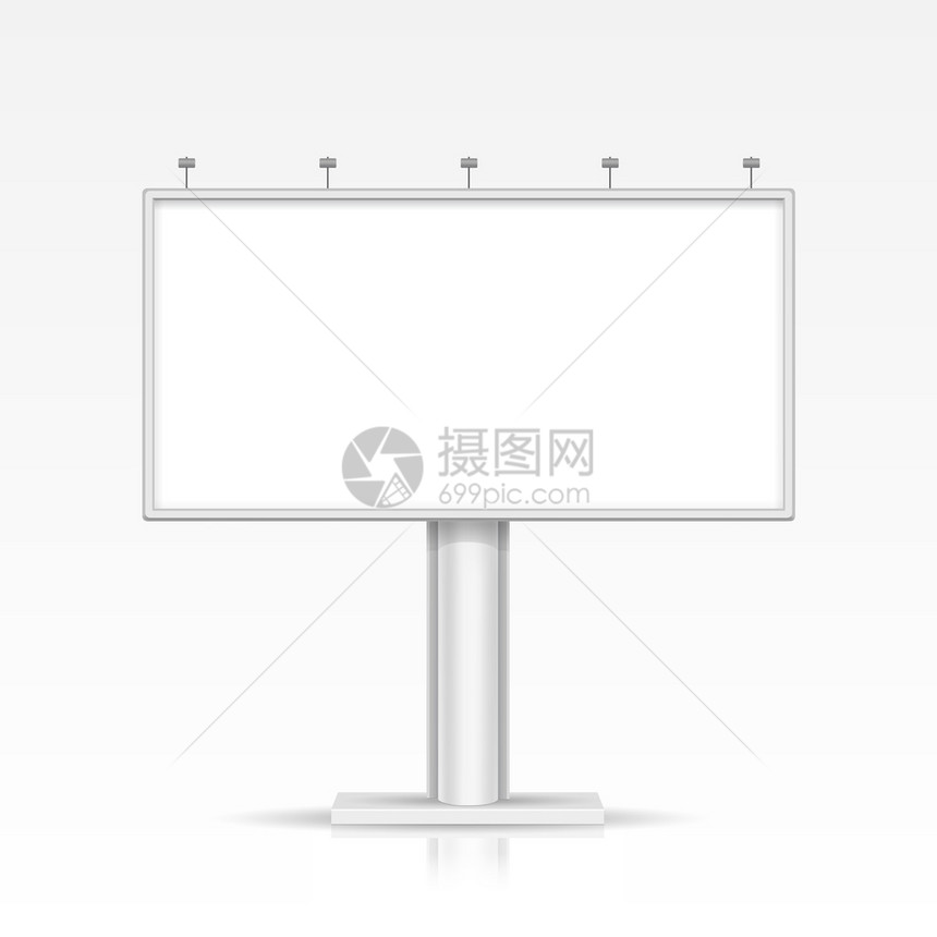 矢量空白的户外广告牌带有信件位置和背景图片