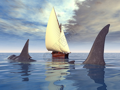 巨齿鲨计算机生成了3D图解与史前鲨鱼巨设计图片