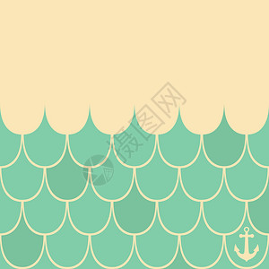 带锚的海洋主题矢量卡片模板图片