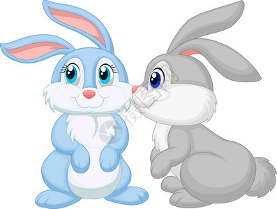 可爱的兔子接吻图片