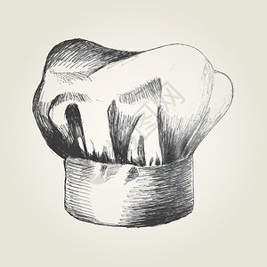 措普沟厨师帽的素描插图插画