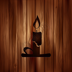 蜡烛网图标木制背景图片