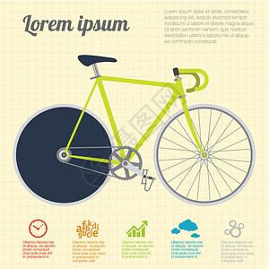 骑自行车矢量模板背景图片