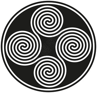 纽交所四个黑白的雪球双螺旋正在形成一个众所周知的古老的冰球符号白色背景插画