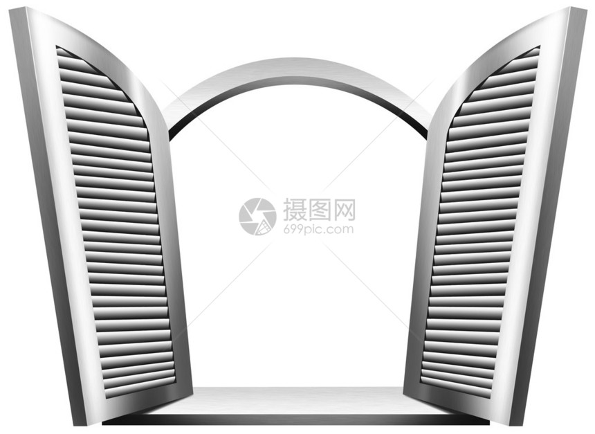 灰色和白色木板窗圆拱门图片