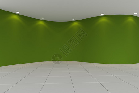 绿色空房间地板和图片