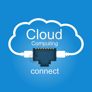客户云端输入云计算概念连接到云端插画