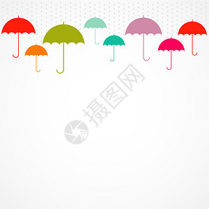 矢量伞和雨滴图片