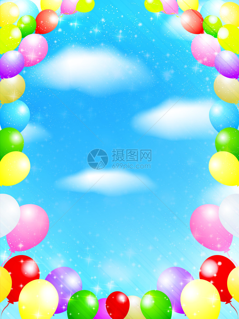 气球天空背景图片