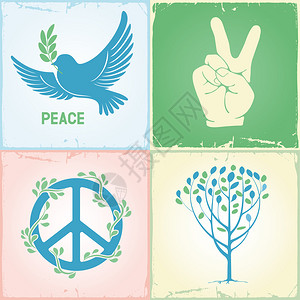 纪念国际和平日的一套标志是背景图片