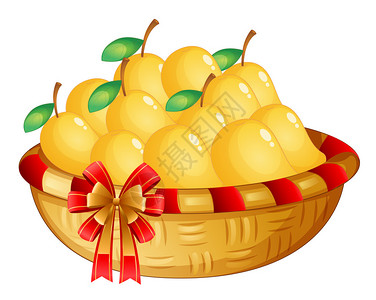 白色背景上一篮成熟芒果的插图图片