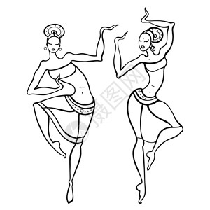 美丽的亚洲舞者民族舞蹈背景图片