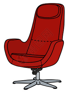 红色时尚扶手椅的手绘图片