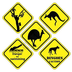 在澳大利亚不同地区发现的一组标志图片