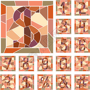 方形框架中的马赛克数字图集图片