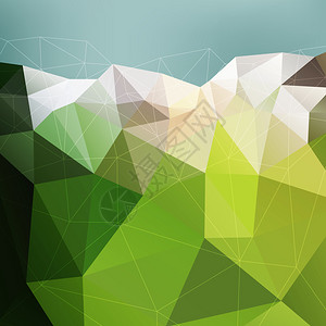 绿色山地背景摘要矢量三角方形几何图片