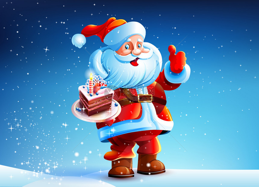 圣诞老人站在雪地中圣诞老人微笑圣诞老人图片