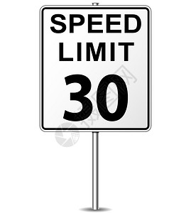 三十速度限制路标的向量例证图片
