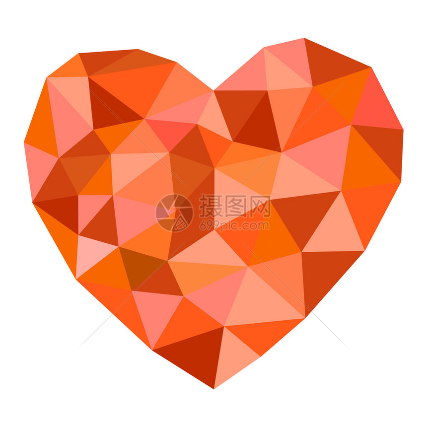 白色背景的美丽的橙色边缘心脏形图片