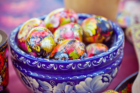 乌克兰复活节彩蛋的集合背景图片