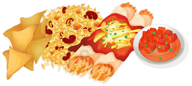 墨西哥食物的插图图片