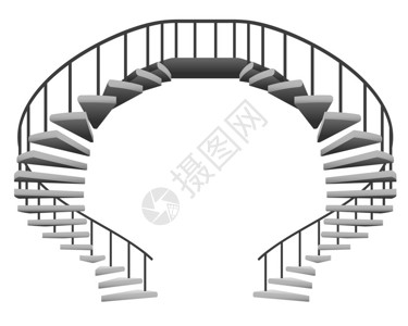 对称隔离圆形楼梯电路矢量图图片