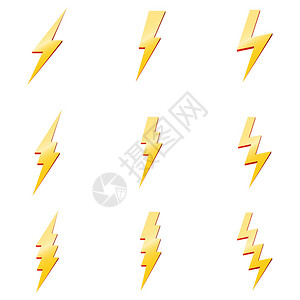 杜兰戈向量组的雷电照明图标插画