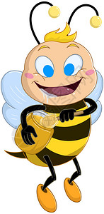 一只可爱蜜蜂的矢量插图含高清图片