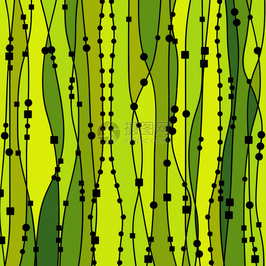 带有线条正方形和圆点的绿色背景图片