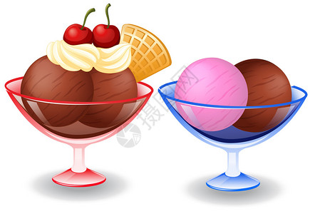 碗里冰淇淋的插图图片
