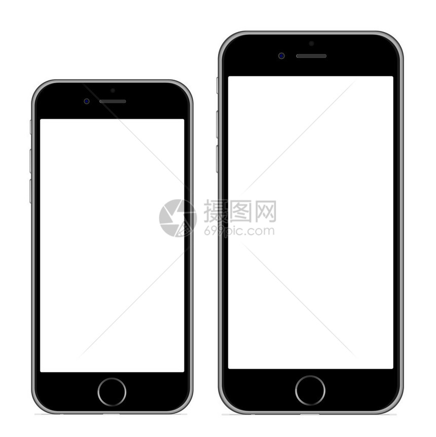 以双尺寸的矢量插图Eps10用iphon风格的iphon显示新品牌的现实移动电图片