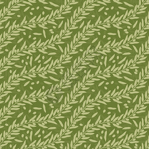 橄榄叶无缝纹理矢量图图片