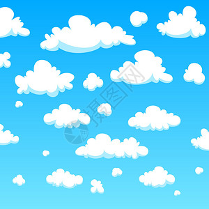 白色卡通云背景矢量图背景图片